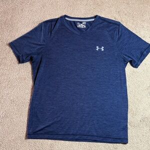 Under Armour Men's Heathered Navy V-Neck Tee